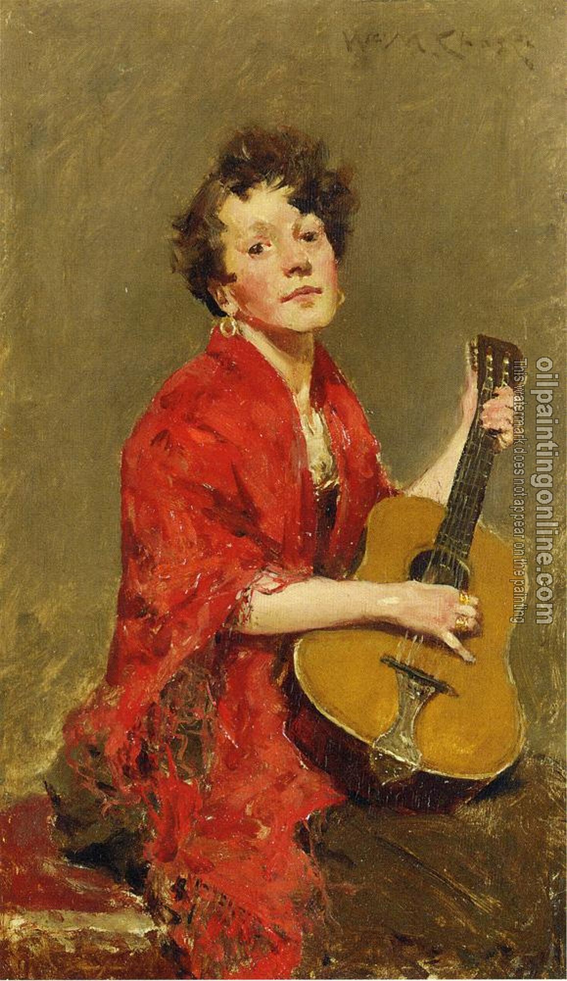 Chase, William Merritt - Girl with Guitar